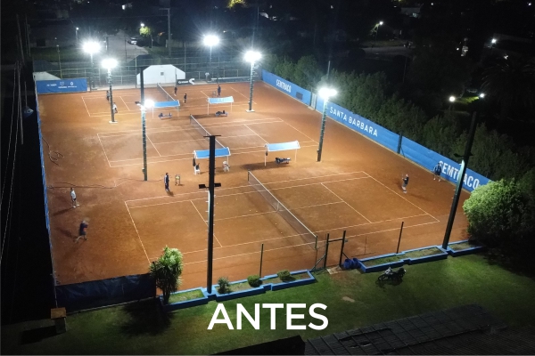 Iluminación canchas de tenis Club Deportivo Argentino
