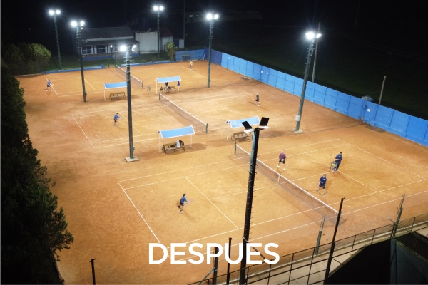 Iluminación canchas de tenis Club Deportivo Argentino