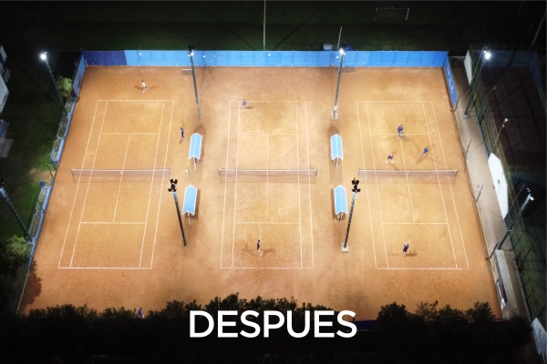 Iluminación canchas de tenis Club Deportivo Argentino