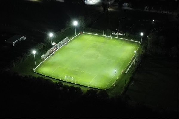 Iluminación cancha futbol Club A.C. y B. P. R. Laborde